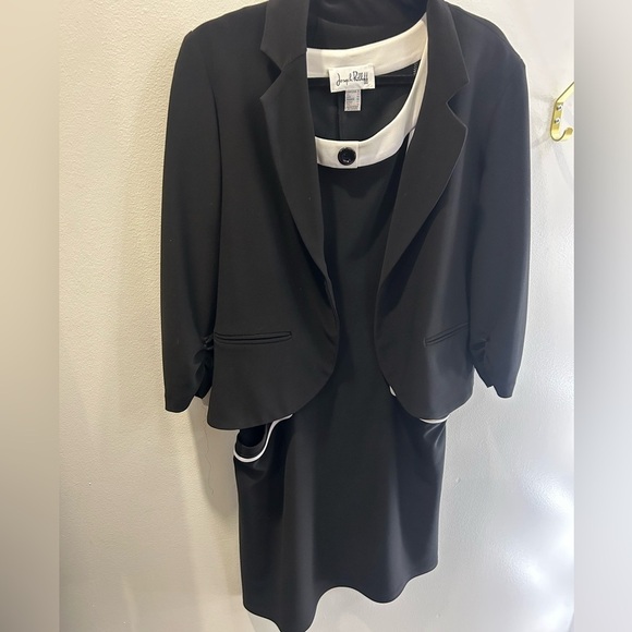 Joseph Ribkoff black and white sheath dress with jacket size 12 - Picture 1 of 3